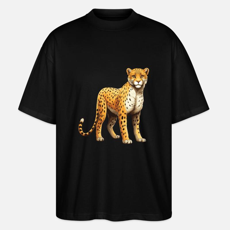 Gepard Tier - Stanley/Stella Oversized Unisex Bio T-Shirt Blaster 2.0 - Schwarz