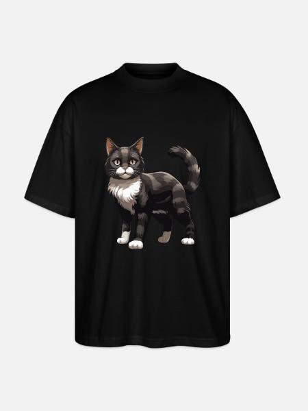 Cat Animal - Stanley/Stella Oversized Unisex Organic T-shirt Blaster 2.0 - black