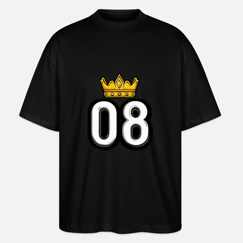 8 Zahl Krone - Stanley/Stella Oversized Unisex Bio T-Shirt Blaster 2.0 - Schwarz