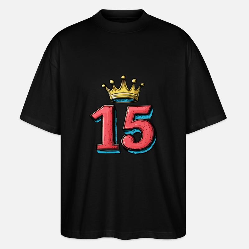 Couronne à 15 chiffres - T-shirt bio Blaster 2.0 coupe oversize Stanley/Stella Unisexe - noir