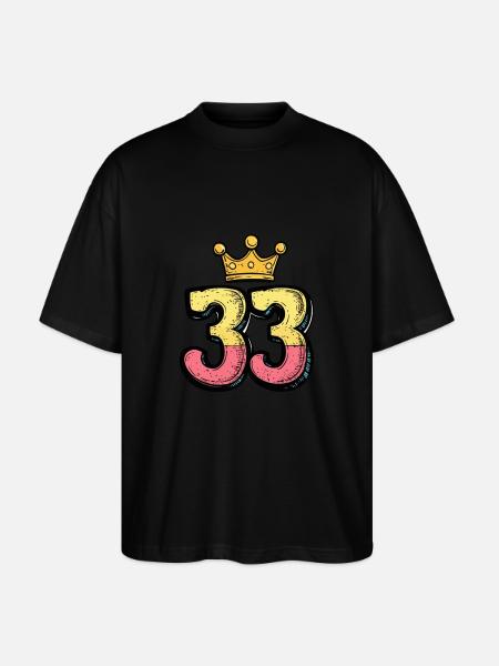 33 Number Krone - Stanley/Stella Oversized Unisex Organic T-shirt Blaster 2.0 - black
