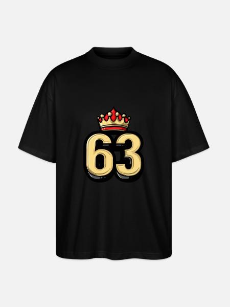 63 Number Krone - Stanley/Stella Oversized Unisex Organic T-shirt Blaster 2.0 - black