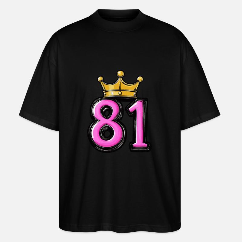 81 Zahl Krone - Stanley/Stella Oversized Unisex Bio T-Shirt Blaster 2.0 - Schwarz