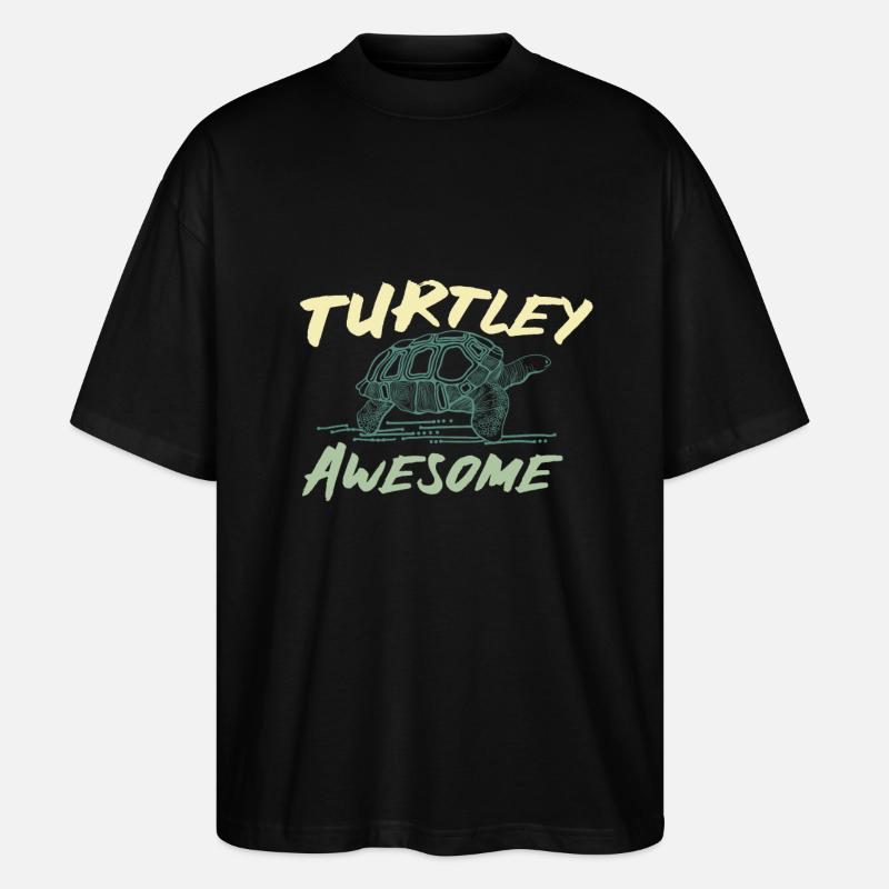 Schildkröte Spruch - Stanley/Stella Oversized Unisex Bio T-Shirt Blaster 2.0 - Schwarz