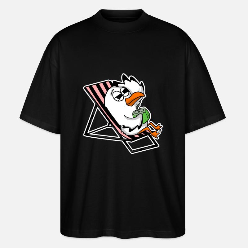 Möwe am Strand - Stanley/Stella Oversized Unisex Bio T-Shirt Blaster 2.0 - Schwarz