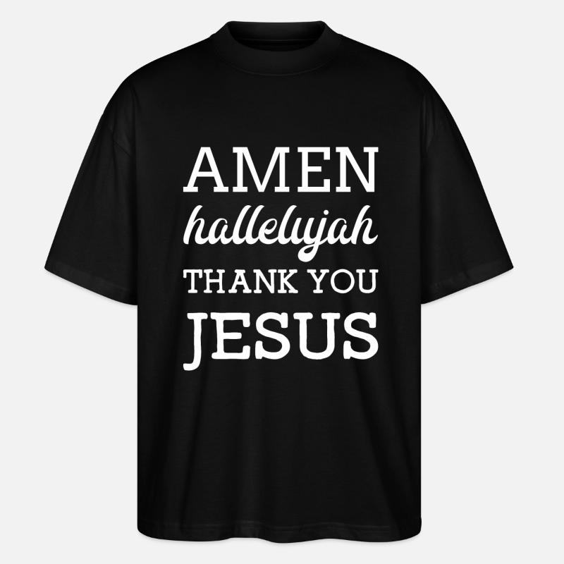 Amen Jesus - Stanley/Stella Oversized Unisex Bio T-Shirt Blaster 2.0 - Schwarz