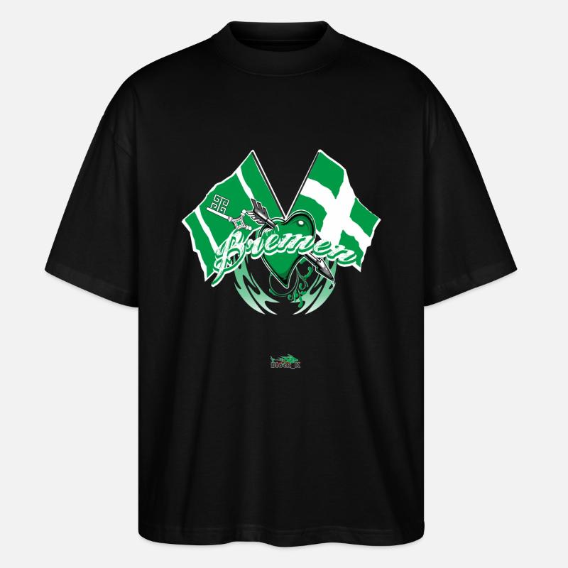 Brême - montrer le drapeau - T-shirt bio Blaster 2.0 coupe oversize Stanley/Stella Unisexe - noir
