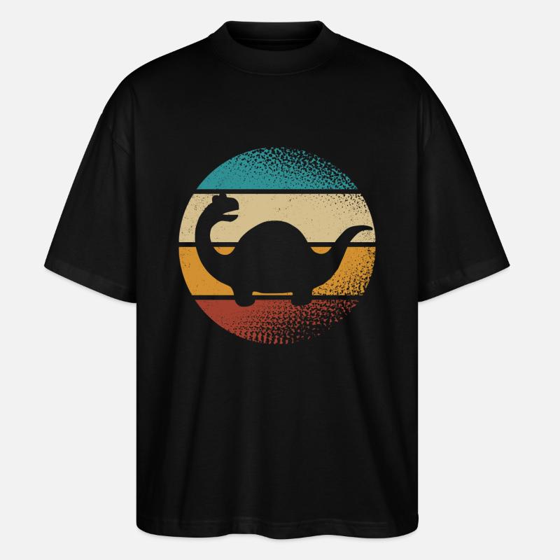Dino Dinosaurier - Stanley/Stella Oversized Unisex Bio T-Shirt Blaster 2.0 - Schwarz