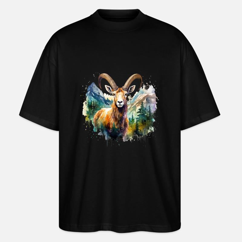 Steinbock, Steinbock - Stanley/Stella Oversized Unisex Bio T-Shirt Blaster 2.0 - Schwarz