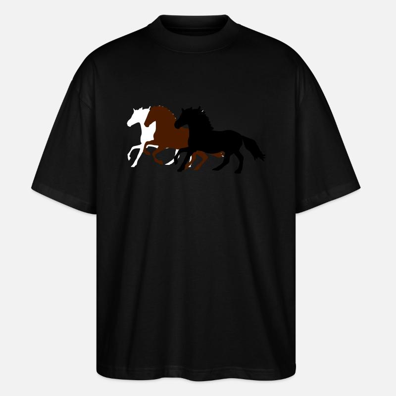 drei_pferde_pferd - Stanley/Stella Oversized Unisex Bio T-Shirt Blaster 2.0 - Schwarz