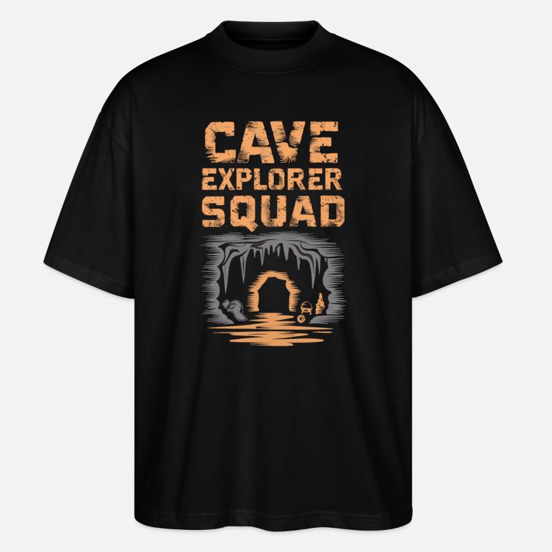 Cave Explorer Squad Adventure - Stanley/Stella Oversized Unisex Organic T-shirt Blaster 2.0 - black