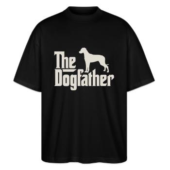 The Dogfather - Rhodesian Ridgeback - Stanley/Stella Oversized Unisex Bio T-Shirt Blaster 2.0 - Schwarz - Vorne - Alina (178cm) & Michal (187cm)