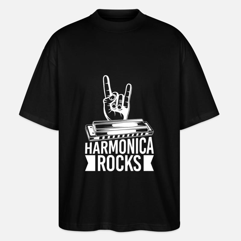 Harmonica Musican Rocks Harmonica - T-shirt bio Blaster 2.0 coupe oversize Stanley/Stella Unisexe - noir