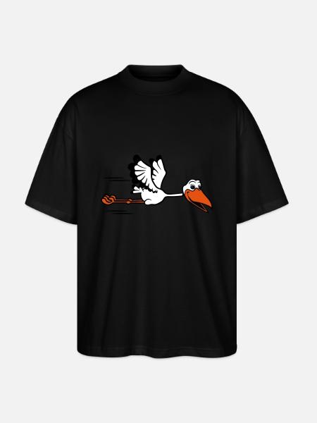 storch fliegen - Stanley/Stella Oversized Unisex Bio T-Shirt Blaster 2.0 - Schwarz