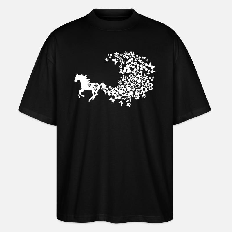 Cheval Fleur - T-shirt bio Blaster 2.0 coupe oversize Stanley/Stella Unisexe - noir