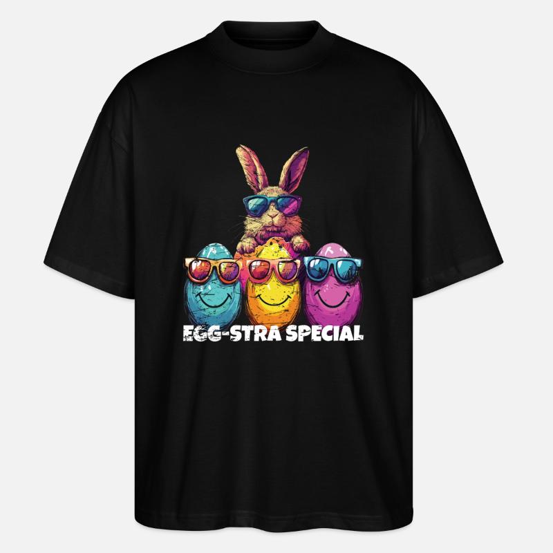 Egg-stra Spezial Ostereier - Stanley/Stella Oversized Unisex Bio T-Shirt Blaster 2.0 - Schwarz