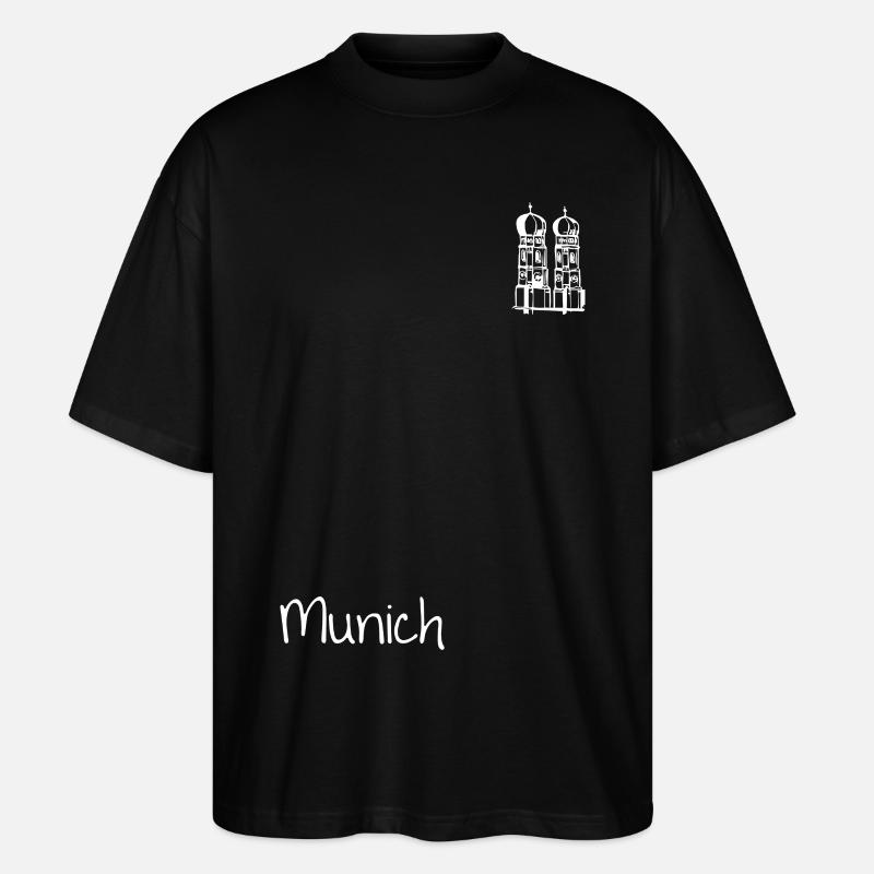 Munich München Frauenkirche - Stanley/Stella Oversized Unisex Bio T-Shirt Blaster 2.0 - Schwarz