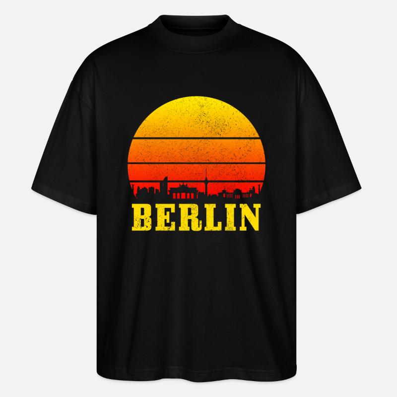 Berlin Skyline Deutschland - Stanley/Stella Oversized Unisex Bio T-Shirt Blaster 2.0 - Schwarz