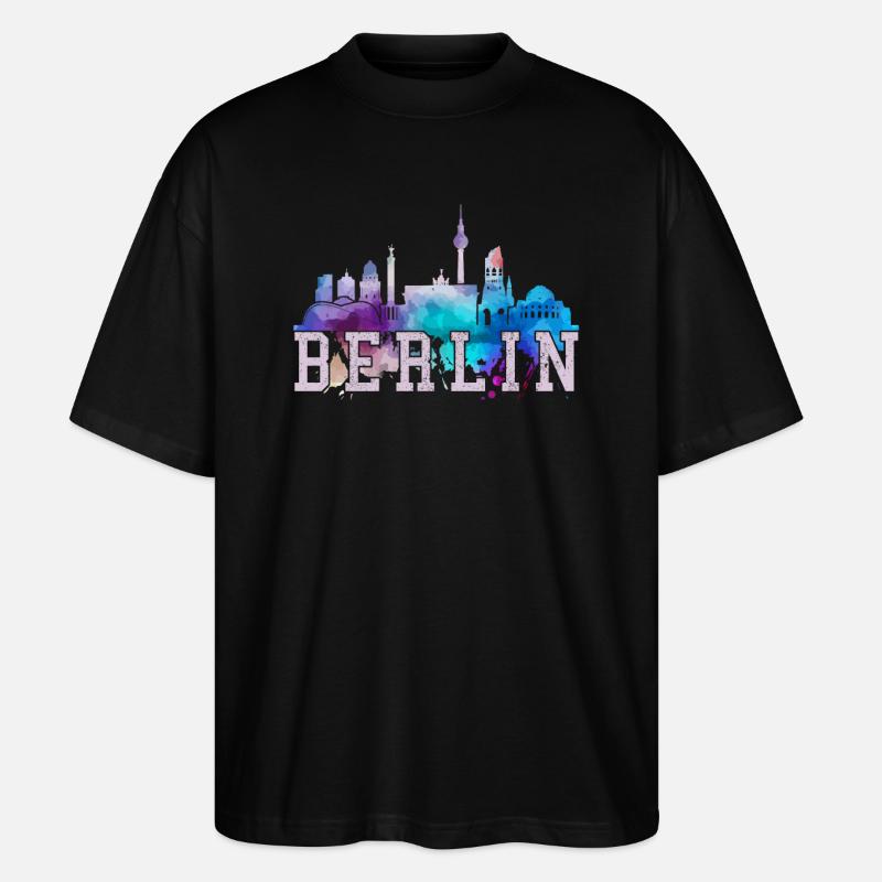 Berlin Skyline Germany - Stanley/Stella Oversized Unisex Organic T-shirt Blaster 2.0 - black