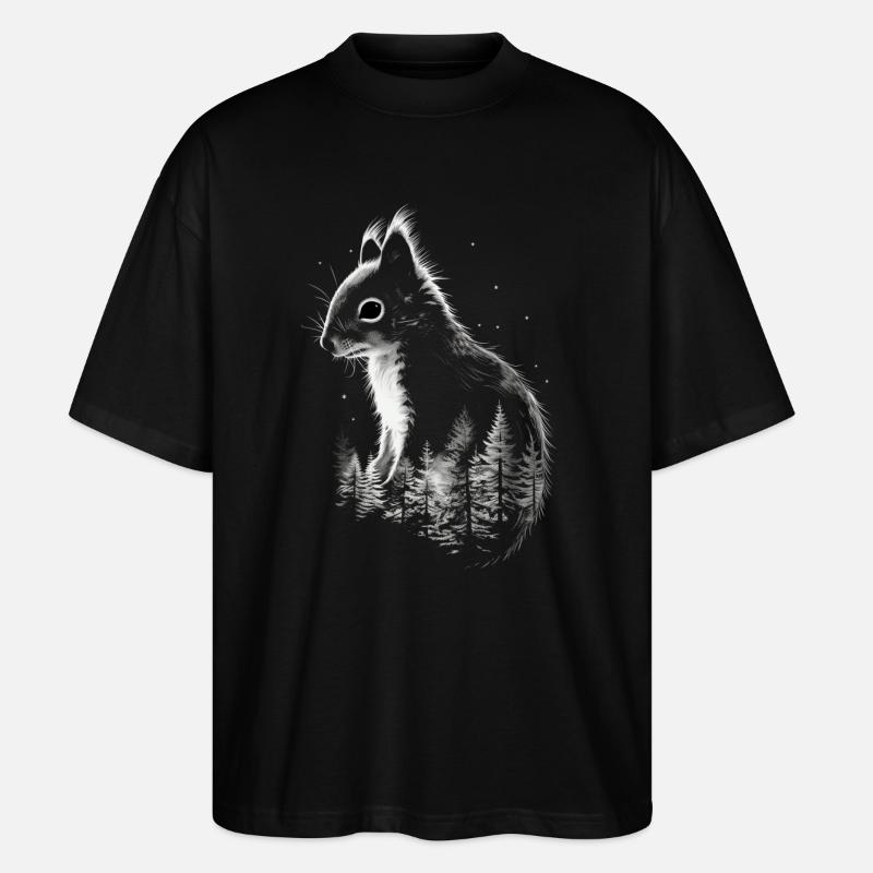 Écureuil - T-shirt bio Blaster 2.0 coupe oversize Stanley/Stella Unisexe - noir