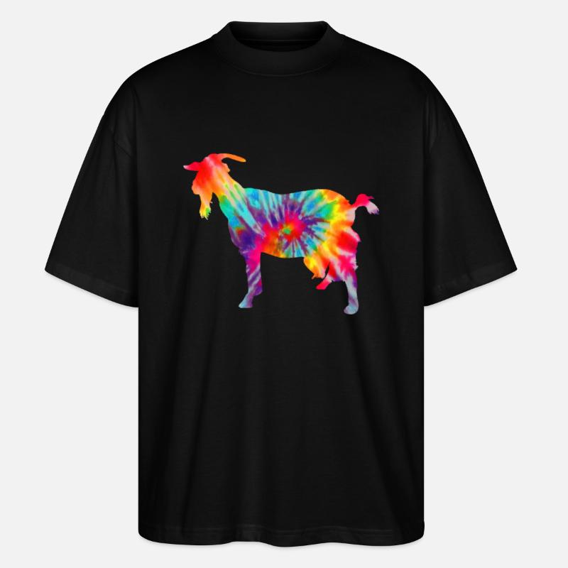 Ziege Tie Dye Geschenk - Stanley/Stella Oversized Unisex Bio T-Shirt Blaster 2.0 - Schwarz