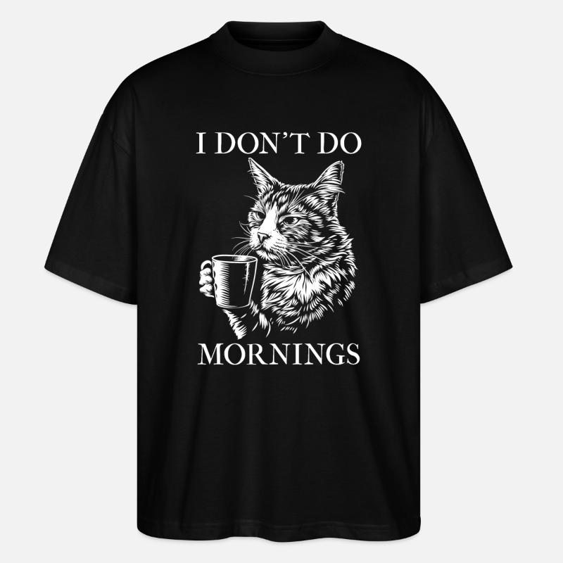 Katze Kaffee Lustig - Stanley/Stella Oversized Unisex Bio T-Shirt Blaster 2.0 - Schwarz