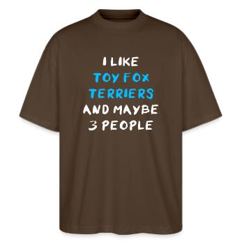 Renard terrier jouet - T-shirt bio Blaster 2.0 coupe oversize Stanley/Stella Unisexe - marron foncé - Devant - Alina (178cm) & Michal (187cm)
