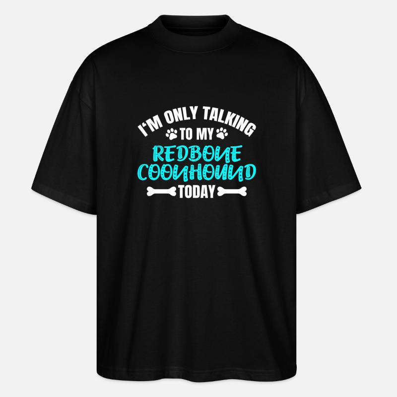 Redbone Coonhound - Stanley/Stella Oversized Unisex Organic T-shirt Blaster 2.0 - black