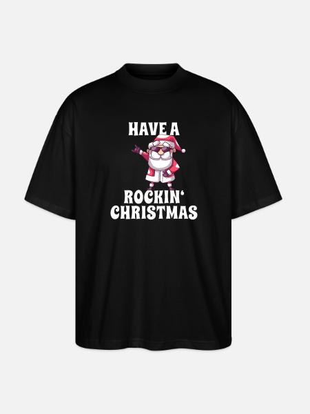 Rockiger Weihnachtsmann - Stanley/Stella Oversized Unisex Bio T-Shirt Blaster 2.0 - Schwarz