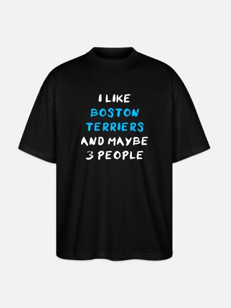 Boston Terrier - Stanley/Stella Oversized Unisex Organic T-shirt Blaster 2.0 - black