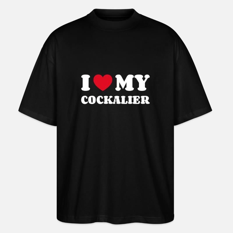 J'aime mon Cockalier - T-shirt bio Blaster 2.0 coupe oversize Stanley/Stella Unisexe - noir