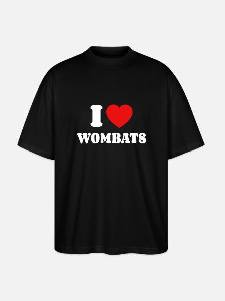 I Love Wombats - Stanley/Stella Oversized Unisex Organic T-shirt Blaster 2.0 - black