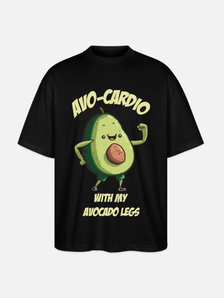 Avo Cardio Avocado does sports - Stanley/Stella Oversized Unisex Organic T-shirt Blaster 2.0 - black