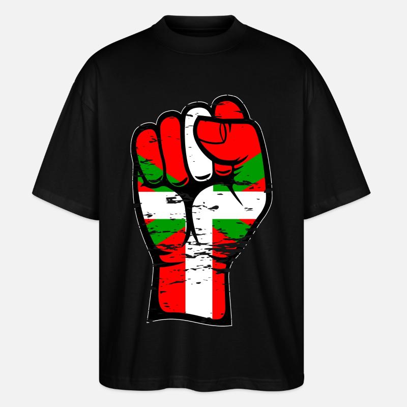 Baskische Flagge Faust used - Stanley/Stella Oversized Unisex Bio T-Shirt Blaster 2.0 - Schwarz