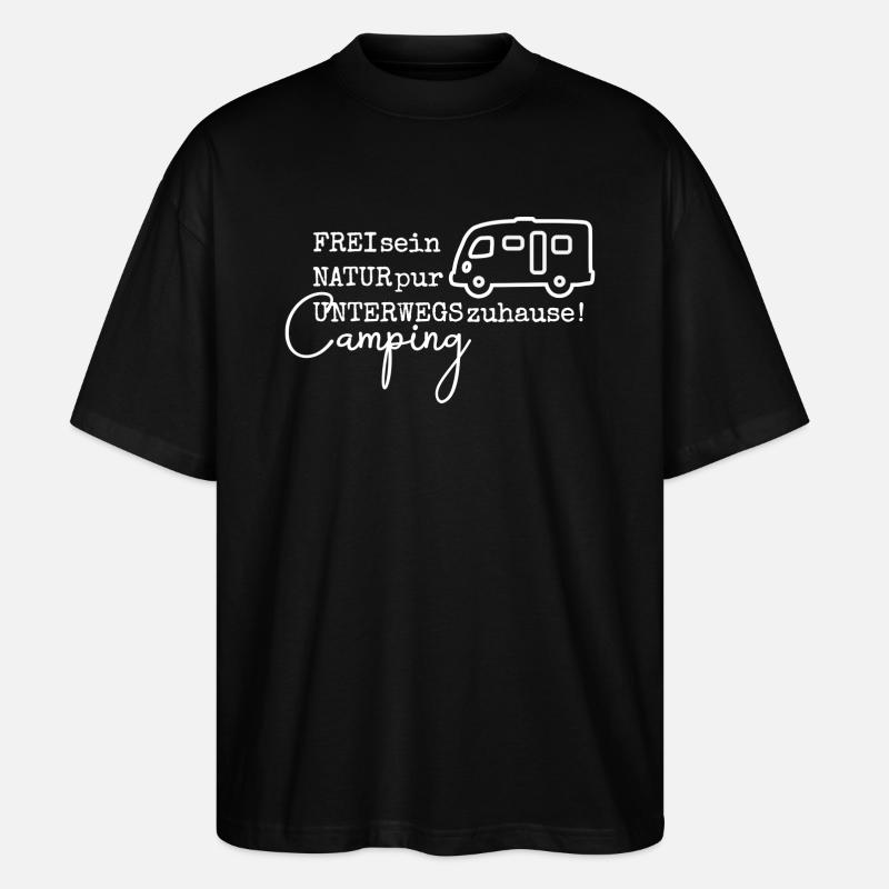 Camping-Spruch mit Wohnmobil (Integriert) - Stanley/Stella Oversized Unisex Bio T-Shirt Blaster 2.0 - Schwarz