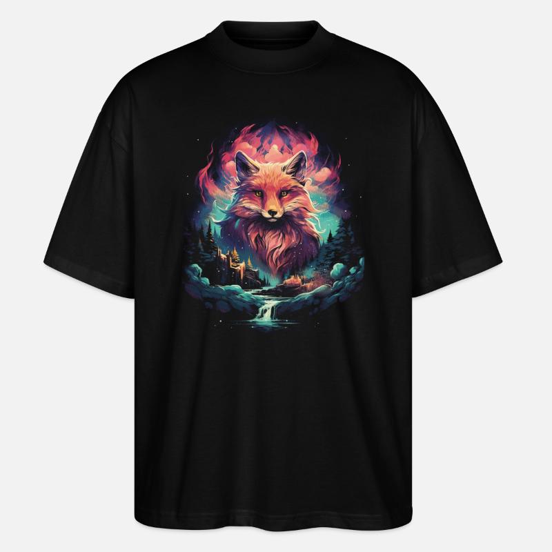 Fantay Fuchs Magischer Fuchs - Stanley/Stella Oversized Unisex Bio T-Shirt Blaster 2.0 - Schwarz