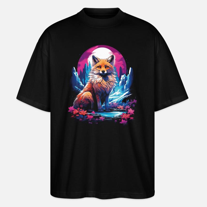 Fantay Fox Magic Fox - Stanley/Stella Oversized Unisex Organic T-shirt Blaster 2.0 - black