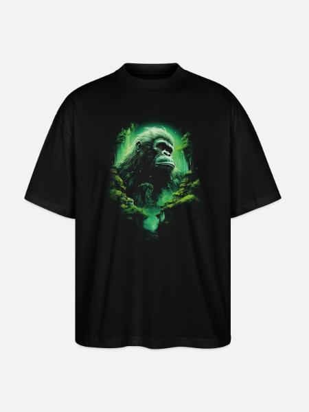 Orangutan Monkey Chimpanzee - Stanley/Stella Oversized Unisex Organic T-shirt Blaster 2.0 - black
