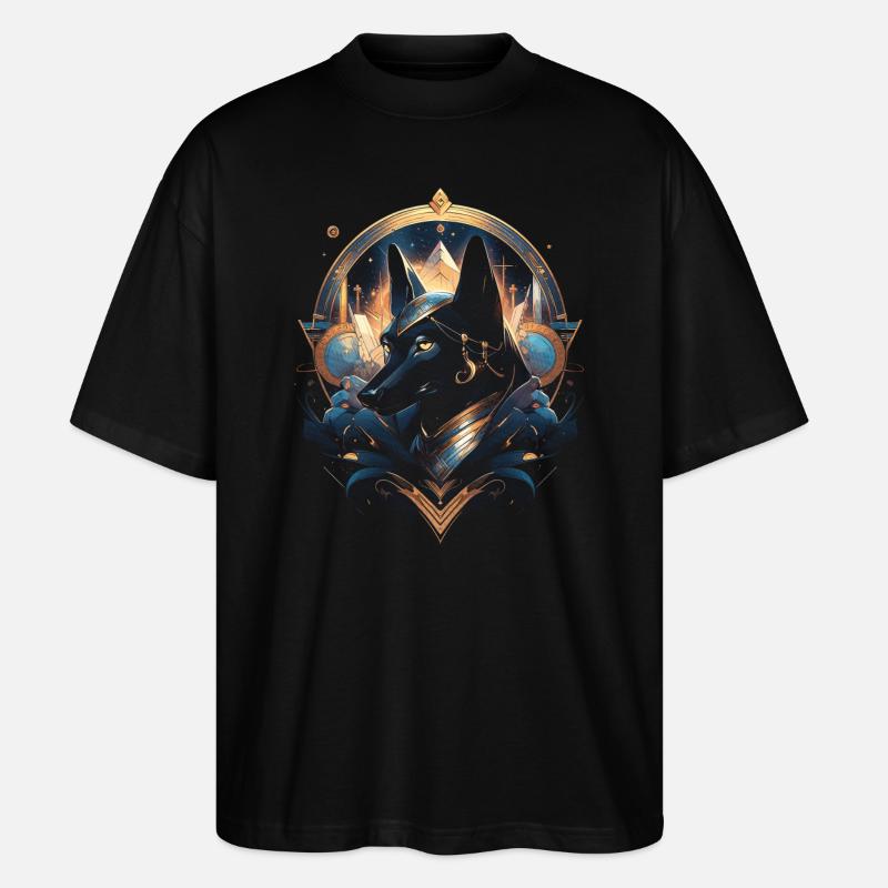 Anubis Gott Gaming Ägypter - Stanley/Stella Oversized Unisex Bio T-Shirt Blaster 2.0 - Schwarz