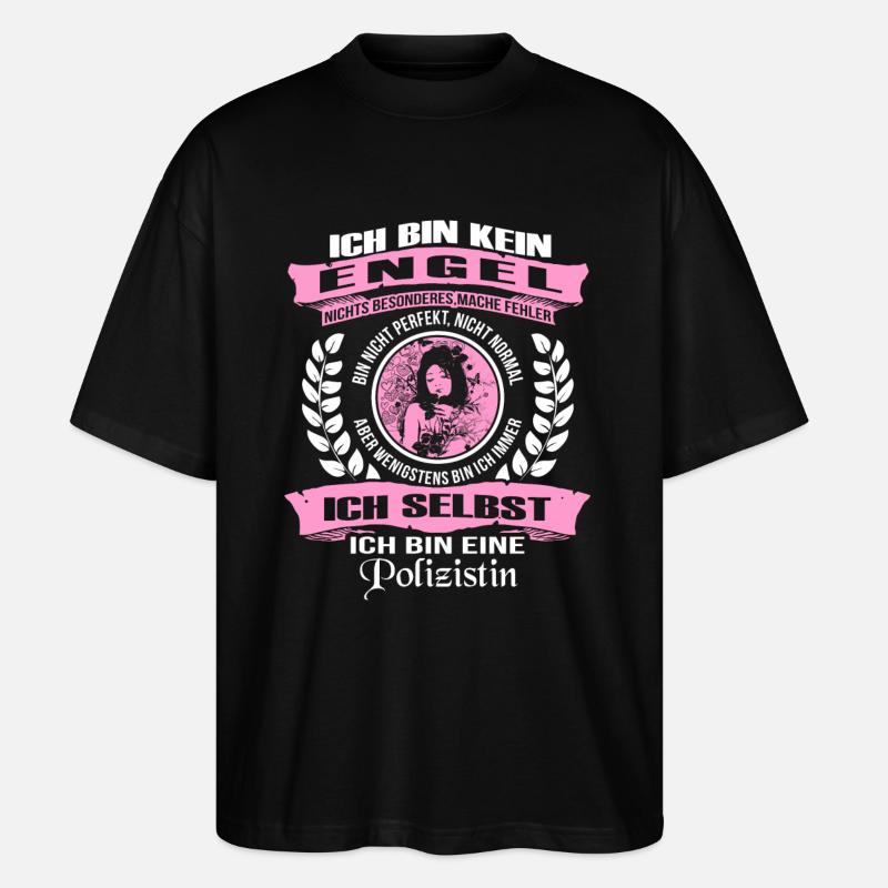 Ich bin eine Polizistin - Stanley/Stella Oversized Unisex Bio T-Shirt Blaster 2.0 - Schwarz