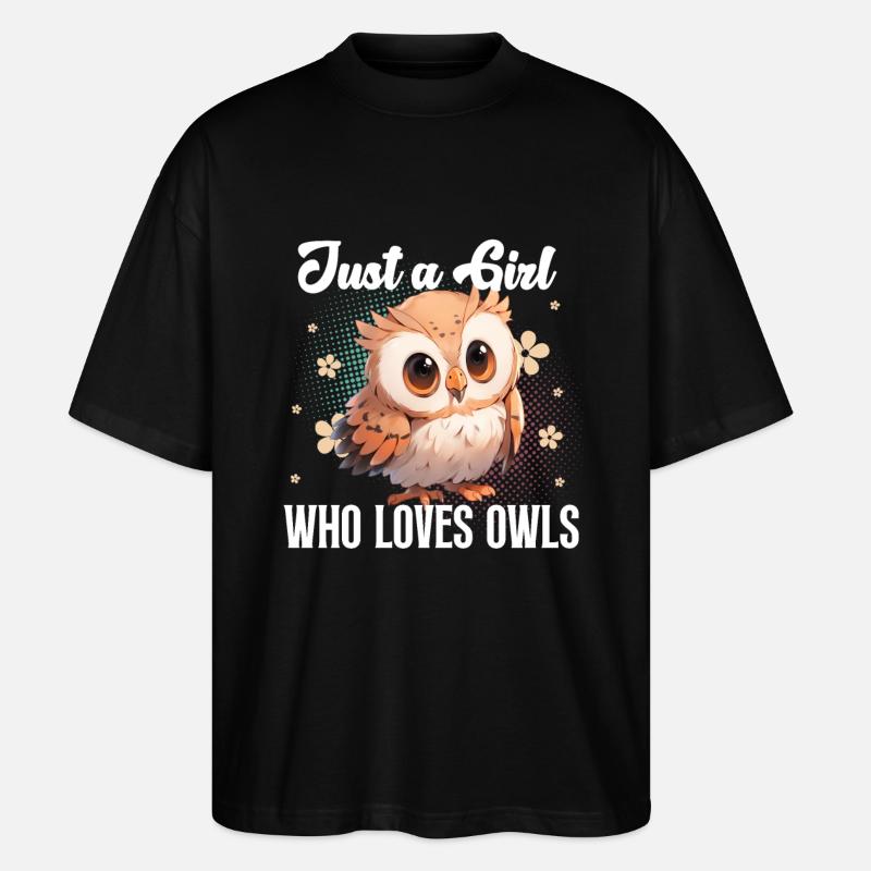 Owl - Stanley/Stella Oversized Unisex Organic T-shirt Blaster 2.0 - black