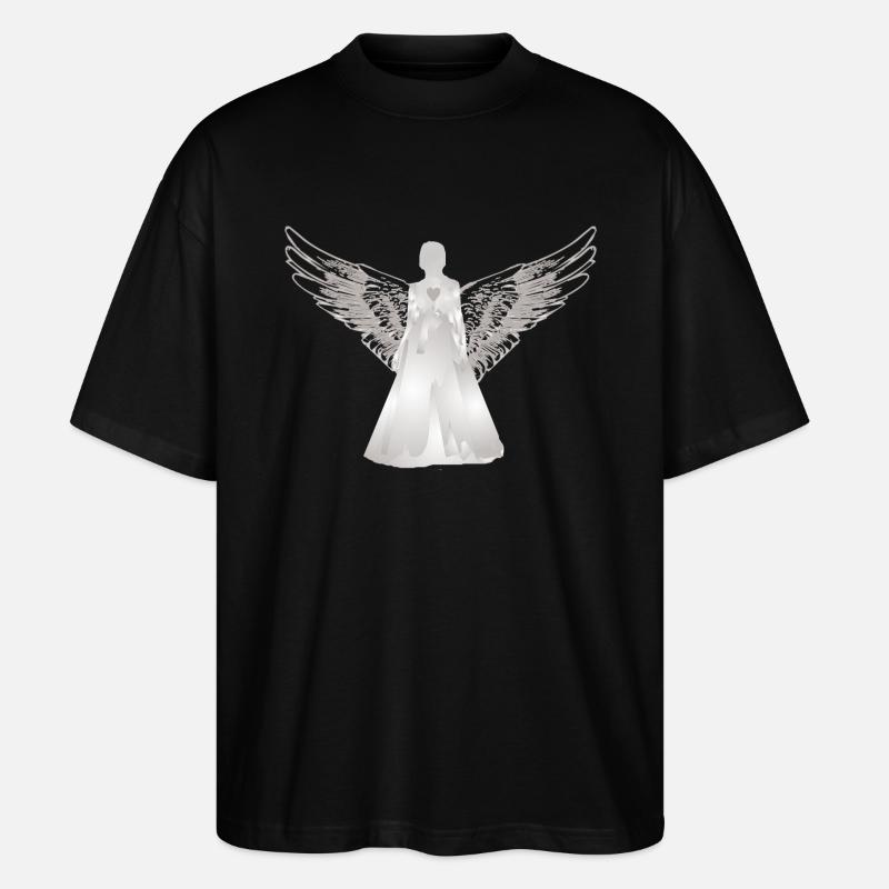 Engel Schutzengel mit Herz - Stanley/Stella Oversized Unisex Bio T-Shirt Blaster 2.0 - Schwarz