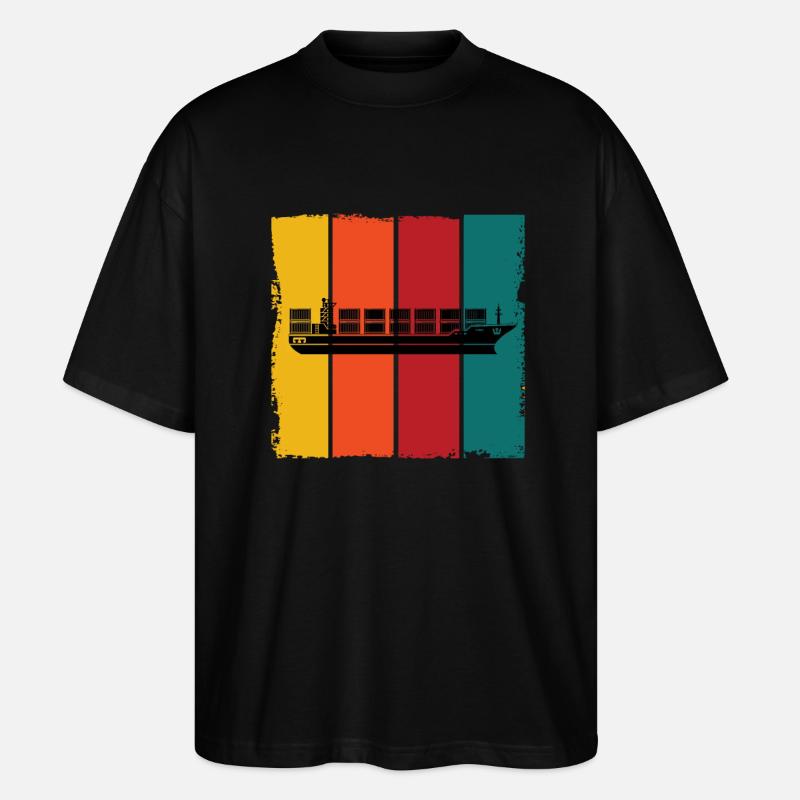 Containerschiff - Stanley/Stella Oversized Unisex Bio T-Shirt Blaster 2.0 - Schwarz