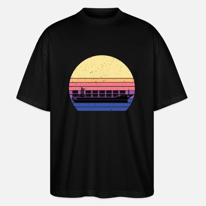 Containerschiff - Stanley/Stella Oversized Unisex Bio T-Shirt Blaster 2.0 - Schwarz