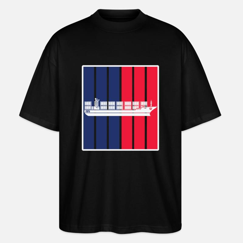 Containerschiff - Stanley/Stella Oversized Unisex Bio T-Shirt Blaster 2.0 - Schwarz