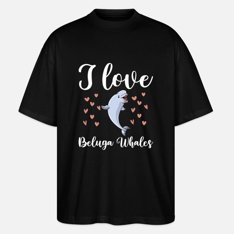 J’adore les bélugas - T-shirt bio Blaster 2.0 coupe oversize Stanley/Stella Unisexe - noir