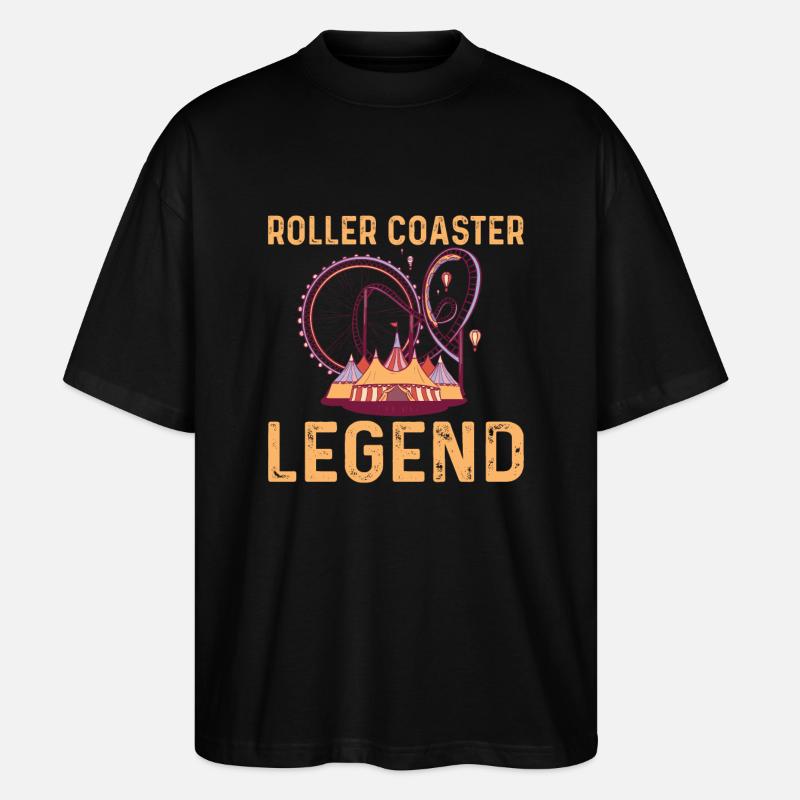 Achterbahn Legende - Stanley/Stella Oversized Unisex Bio T-Shirt Blaster 2.0 - Schwarz