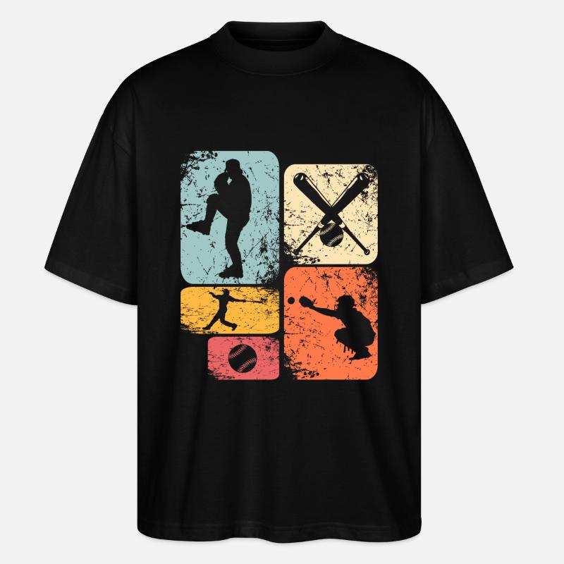 Baseball - Stanley/Stella Oversized Unisex Bio T-Shirt Blaster 2.0 - Schwarz