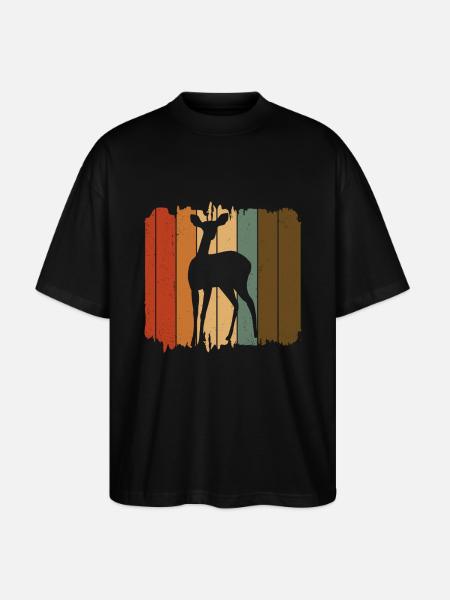 Roe deer - Stanley/Stella Oversized Unisex Organic T-shirt Blaster 2.0 - black