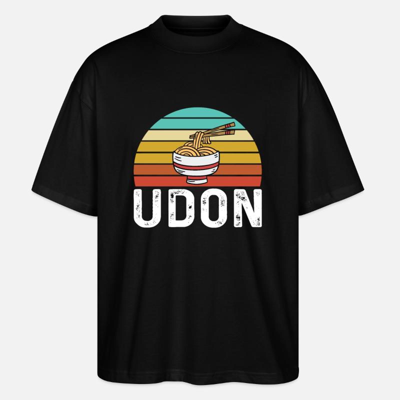 Retro Udon Nudeln Design - Stanley/Stella Oversized Unisex Bio T-Shirt Blaster 2.0 - Schwarz